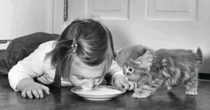 Discover the Heartwarming Secret Behind These 45 Vintage Photos of Kids and Cats That Will Melt Your Soul!