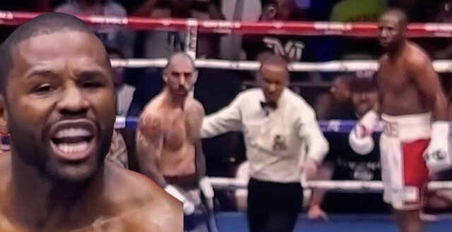 "Floyd Mayweather's Explosive Outburst: Referee's Controversial Call Sparks Fury in High-Stakes Showdown!"