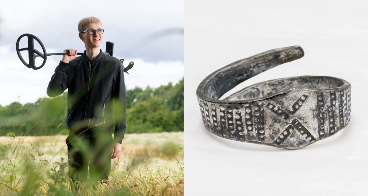 "Unearthed Treasure: Archaeology Student Stumbles Upon Lost Viking Arm Rings in Danish Field!"