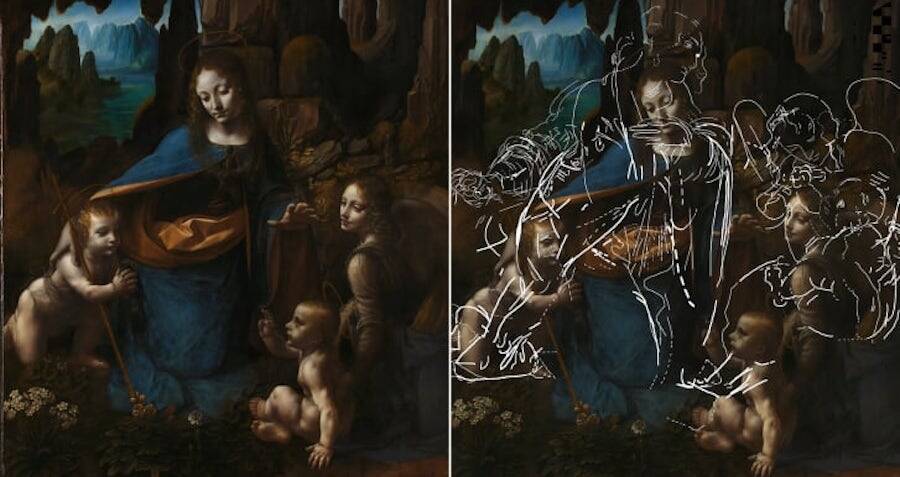 "Unveiling the Secrets: Mysterious Sketch Discovered Beneath Da Vinci’s ‘Virgin Of The Rocks’ Challenges Art History!"