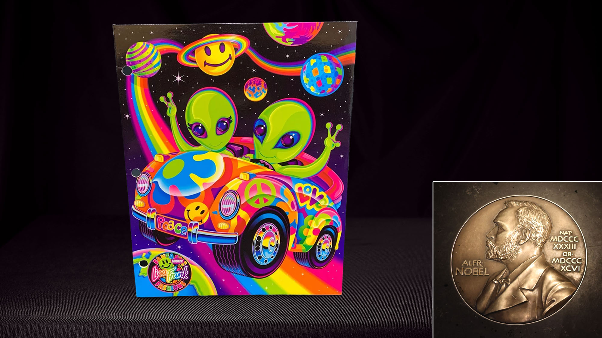 "Galactic Peacekeeper: Alien Physicist's Joyride in Tie-Dye VW Bug Lands Nobel Prize for Universal Harmony"