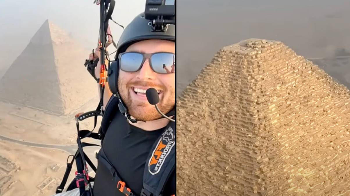 "Paraglider Stumbles Upon Hidden Treasure at Great Pyramid's Summit – You Won't Believe What’s Inside!"