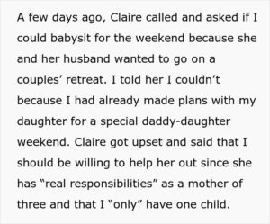 "Sister's Shocking Insult Sparks Controversy: Did This Non-Parent's Refusal to Babysit Cross the Line?"