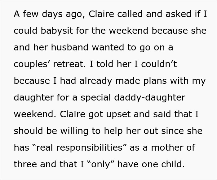 "Sister's Shocking Insult Sparks Controversy: Did This Non-Parent's Refusal to Babysit Cross the Line?"