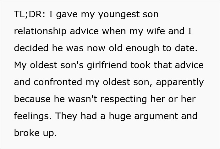 "Fathering Missteps: How One Dad's Lesson on Love Unintentionally Revealed His Oldest Son's Dark Secret!"