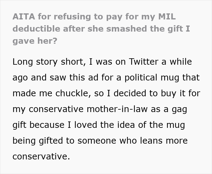 "Shattered Gifts and Family Feuds: Is It Wrong to Withhold Payment After a MIL's Mishap?"