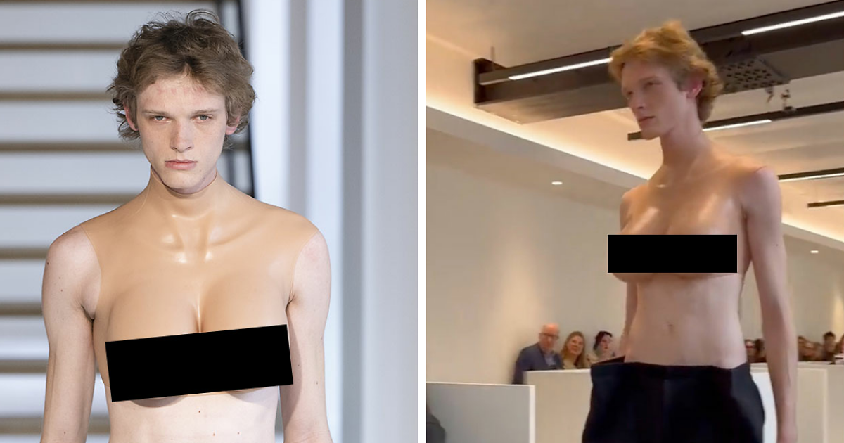 "Unveiling Controversy: Paris Fashion Week's Daring Male Top Challenges Gender Norms with Provocative Design"