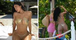 Kylie Jenner’s Shocking Golden Bikini Moment Has Fans Questioning What’s Real and What’s Not—You Won’t Believe the Details!