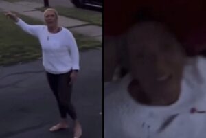 Unexpected Showdown: Teen Turns Tables on Aggressive Karen in Shocking Porch Confrontation!