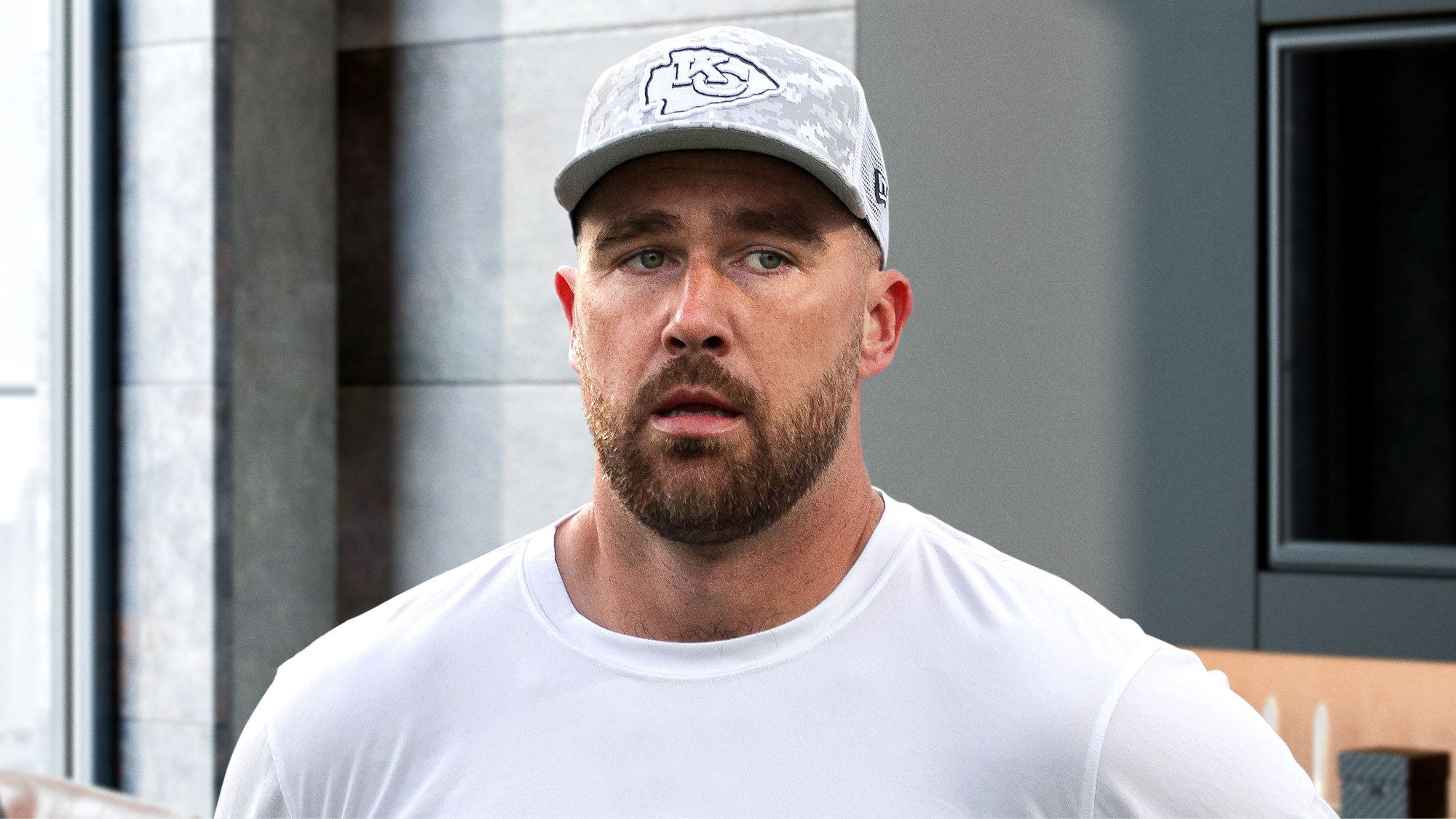 Travis Kelceās Mysterious Stare Sparks Wild Speculation Over Cat Ring Bearer Bow Tie Drama