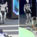 Unbelievable Robot Olympics Crash: Humanoid Faces Unexpected Failure Live on Stage!
