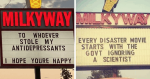 You Won’t Believe the Hilarious Signs This Ice Cream Shop Is Serving Up!