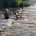 Woman's Narrow Escape from Raging Flood Captured in Heart-Stopping Video